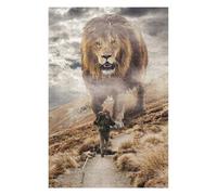 1000 PCS Jigsaw Puzzles Mindset Lion Vs Man Adult Jigsaw Puzzle Family Games Wall Decoration Unique Birthday And Xmas Gifts 1000 PCS