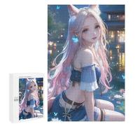 1000 PCS Jigsaw Puzzles Moonlit Fox Eared Girl Jigsaw Puzzles for Teenagerss But Fun And Humorous Every Piece Is Unique - Learning Educational Toys 1000 PCS