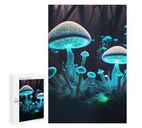 1000 PCS Jigsaw Puzzles Neon Mushroom Jigsaws for Adults Anti-Stress Toys Staycation Kill Time Parent-child Interaction 1000 PCS
