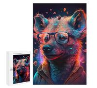 1000 PCS Jigsaw Puzzles- Neon Wolf Glasses Fashion Jigsaw for Adults Relaxing Games Staycation Kill Time Deal As Gifts for The Whole Family 1000 PCS