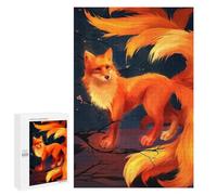 1000 PCS Jigsaw Puzzles Nine-tailed Fox Digital Art Jigsaw for Teenagerss Precision Cutting Fun Activities at Home Challenging Game And Family Play 1000 PCS