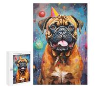1000 PCS Jigsaw Puzzles Party Pug Celebration Jigsaw Puzzles for Teenagers Stress Reliever Train Your Brain And Hands Learning Educational Toys 1000 PCS