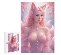 1000 PCS Jigsaw Puzzles Pink Fox Girl in Dress Jigsaw Puzzles for Teenagerss But Fun And Humorous Every Piece Is Unique - Learning Educational Toys 1000 PCS