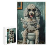 1000 PCS Jigsaw Puzzles Poodle Reading Newspaper on Toilet-8 Puzzles for Teenagers Enhance Memory Difficult And Challenge Brainteaser Family Games 1000 PCS