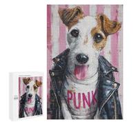 1000 PCS Jigsaw Puzzles Punk Dog Fashion Art Print-5 Puzzles for Teenagers Enhance Memory Difficult And Challenge Brainteaser Family Games 1000 PCS