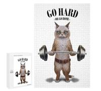 1000 PCS Jigsaw Puzzles Ragdoll Cat Weightlifting Jigsaw for Adults Fun Games Perfect Decoration Unique Gifts for Birthday And Christmas 1000 PCS