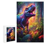 1000 PCS Jigsaw Puzzles Rainbow Dinosaur in Jungle Puzzles for Teenagers Enhance Memory Difficult And Challenge Brainteaser Family Games 1000 PCS