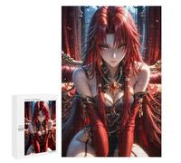 1000 PCS Jigsaw Puzzles- Red Hair Anime Girl Jigsaw for Adults Relaxing Games Staycation Kill Time Deal As Gifts for The Whole Family 1000 PCS