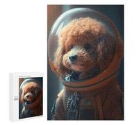 1000 PCS Jigsaw Puzzles Red Poodle Astronaut Jigsaw for Adults Fun Games Perfect Decoration Unique Gifts for Birthday And Christmas 1000 PCS