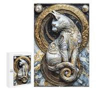 1000 PCS Jigsaw Puzzles Regal Kintsugi Cat Art Jigsaw for Teenagerss Precision Cutting Fun Activities at Home Challenging Game And Family Play 1000 PCS