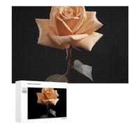 1000 PCS Jigsaw Puzzles Rose in Dark Color Wooden Puzzle Personalized Picture Puzzle Family Decoration Puzzles for Adults Challenging Puzzle Family Wedding Graduation Present