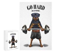 1000 PCS Jigsaw Puzzles Rottweiler Weightlifting Jigsaw for Adults Fun Games Perfect Decoration Unique Gifts for Birthday And Christmas 1000 PCS