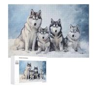 1000 PCS Jigsaw Puzzles Siberian Husky Pack Jigsaw for Adults Fun Games Perfect Decoration Unique Gifts for Birthday And Christmas 1000 PCS