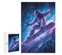 1000 PCS Jigsaw Puzzles Snowboarder in Neon Gear Adult Jigsaw Puzzles Enhance Memory Educational Challenge Toys Educational Games 1000 PCS