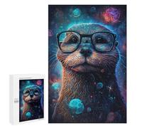 1000 PCS Jigsaw Puzzles Space Otter Glasses Art Print Puzzles for Teenagers Enhance Memory Difficult And Challenge Brainteaser Family Games 1000 PCS