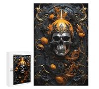 1000 PCS Jigsaw Puzzles Spooky Skull Artwork Jigsaws for Adults Anti-Stress Toys Staycation Kill Time Parent-child Interaction 1000 PCS
