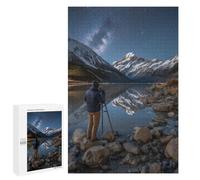 1000 PCS Jigsaw Puzzles Starry Night Mountain Reflections Adult Jigsaw Puzzles Enhance Memory Educational Challenge Toys Educational Games 1000 PCS