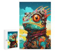 1000 PCS Jigsaw Puzzles Steampunk Chameleon Art Print Adult Jigsaw Puzzles Enhance Memory Educational Challenge Toys Educational Games 1000 PCS