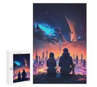 1000 PCS Jigsaw Puzzles Super Night Space City Jigsaws for Adults Anti-Stress Toys Staycation Kill Time Parent-child Interaction 1000 PCS