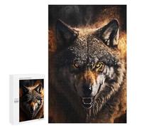 1000 PCS Jigsaw Puzzles The Wolf Portrait Jigsaw for Teenagerss Precision Cutting Fun Activities at Home Challenging Game And Family Play 1000 PCS