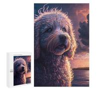 1000 PCS Jigsaw Puzzles Thunderstorm Poodle Painting Jigsaw for Adults Fun Games Perfect Decoration Unique Gifts for Birthday And Christmas 1000 PCS