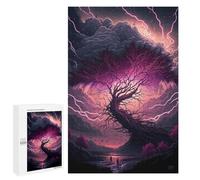 1000 PCS Jigsaw Puzzles Thunderstorm Tree Landscape -1 Jigsaw Puzzles for Teenagerss But Fun And Humorous Every Piece Is Unique - Learning Educational Toys 1000 PCS