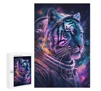 1000 PCS Jigsaw Puzzles- Tiger Astronaut Space Art Print-7 Jigsaw for Adults Relaxing Games Staycation Kill Time Deal As Gifts for The Whole Family 1000 PCS