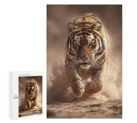 1000 PCS Jigsaw Puzzles Tiger Running Dust Trail Adult Jigsaw Puzzles Enhance Memory Educational Challenge Toys Educational Games 1000 PCS
