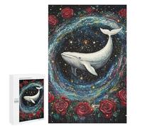 1000 PCS Jigsaw Puzzles Whale in Space with Roses-1 Jigsaw Puzzles for Teenagers Stress Reliever Train Your Brain And Hands Learning Educational Toys 1000 PCS