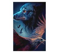 1000 PCS Jigsaw Puzzles Wolf And Eagle Adult Jigsaw Puzzle Family Games Wall Decoration Unique Birthday And Xmas Gifts 1000 PCS