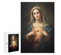 1000 PCS Jigsaw Sacred Heart Virgin Mary Painting -1 Jigsaw Puzzles for Adults Family Activities Help The Brain Exercise Deal As Gifts for The Whole Family 1000 PCS