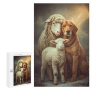 1000 PCS Jigsaw Sheep, Lamb, And Dog Friendship Jigsaw Puzzles for Adults Family Activities Help The Brain Exercise Deal As Gifts for The Whole Family 1000 PCS