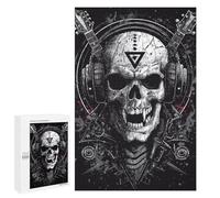 1000 PCS Jigsaw Skull Headphones Music Art Print Jigsaws for Adults Puzzle But Fun And Humorous Challenging To Complete Unique Birthday And Xmas Gifts 1000 PCS