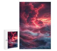 1000 PCS Jigsaw Stormy Sea with Lightning Strikes -1 Jigsaw Puzzles for Adults Family Activities Help The Brain Exercise Deal As Gifts for The Whole Family 1000 PCS