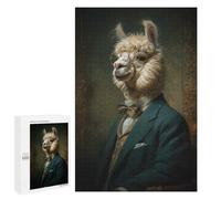 1000 PCS Jigsaw Stylish Alpaca in Formal Attire -1 Jigsaws for Adults Puzzle But Fun And Humorous Challenging To Complete Unique Birthday And Xmas Gifts 1000 PCS