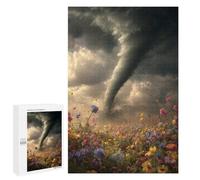 1000 PCS Jigsaw Tornado in Flower Field Jigsaw Puzzles for Adults Family Activities Help The Brain Exercise Deal As Gifts for The Whole Family 1000 PCS
