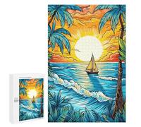 1000 PCS Jigsaw Tropical Sunset Sail-1 Jigsaws for Adults Puzzle But Fun And Humorous Challenging To Complete Unique Birthday And Xmas Gifts 1000 PCS