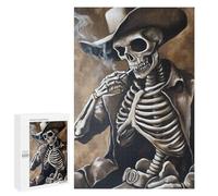 1000 PCS Jigsaw Western Skeleton Smoking Jigsaws for Adults Puzzle But Fun And Humorous Challenging To Complete Unique Birthday And Xmas Gifts 1000 PCS