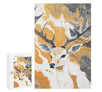 1000 PCS Jigsaws Abstract Deer Painting Art-7 Jigsaws for Adults Puzzle Hand Speed Race Help The Brain Exercise Beautiful Design Game 1000 PCS