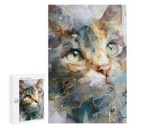 1000 PCS Jigsaws Adults Puzzles Abstract Cat Face Artwork Puzzles for Teenagers Family Activities Educational Challenge for Educational Game Challenge Toy 1000 PCS