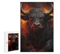 1000 PCS Jigsaws Adults Puzzles Angry Bull Jigsaw for Adults Relax Games Birthday Present Birthday And Unique Gifts 1000 PCS