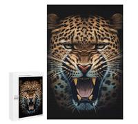 1000 PCS Jigsaws Adults Puzzles Angry Leopard Face Animal Jigsaw Puzzle Family Game Analysis And Logic Parent-child Interaction 1000 PCS