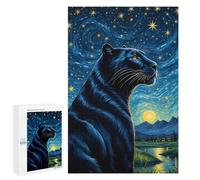 1000 PCS Jigsaws Adults Puzzles Animal Panther Starry Night Jigsaws for Adults Relaxing Games Difficult Challenge Difficult And Challenge 1000 PCS