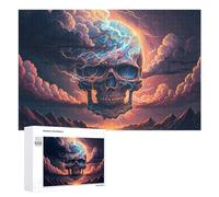 1000 PCS Jigsaws Adults Puzzles Apocalyptic Skull with Lightning Jigsaws for Adults Relaxing Games Difficult Challenge Difficult And Challenge 1000 PCS