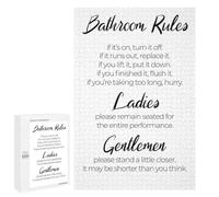 1000 PCS Jigsaws Adults Puzzles Bathroom Rules Teenagers Puzzles Anti-Stress Toys Wall Decoration Unique Gifts for Birthday And Christmas 1000 PCS