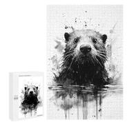 1000 PCS Jigsaws Adults Puzzles Beaver Beauty Watercolor Jigsaw for Adults Hands-on Game Precision Cutting Parent-child Interaction 1000 PCS