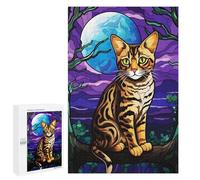 1000 PCS Jigsaws Adults Puzzles Bengal Cat in The Wild Jigsaws for Adults Toy Wall Decor Home Decoration for Is Ideal As A Gift 1000 PCS
