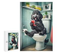 1000 PCS Jigsaws Adults Puzzles Black Cockapoo Bathroom Jigsaw for Adults Hands-on Game Precision Cutting Parent-child Interaction 1000 PCS