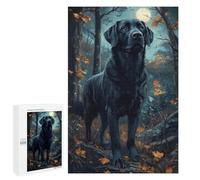 1000 PCS Jigsaws Adults Puzzles Black Lab in Moonlight Jigsaws for Adults Toy Wall Decor Home Decoration for Is Ideal As A Gift 1000 PCS