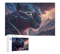 1000 PCS Jigsaws Adults Puzzles Black Panther with Lightning Energy -1 Jigsaws for Adults Family Games Presents for Women for Is Ideal As A Gift 1000 PCS